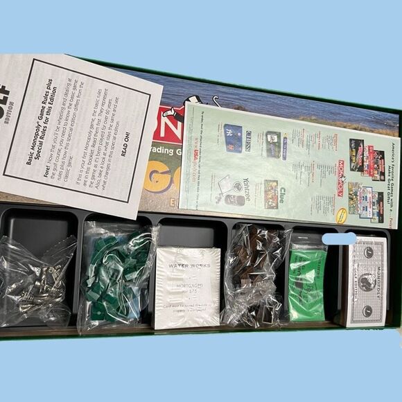 NEW 1998 USAopoly Vintage Monopoly Golf Board Game Complete Open Box - Picture 2 of 5